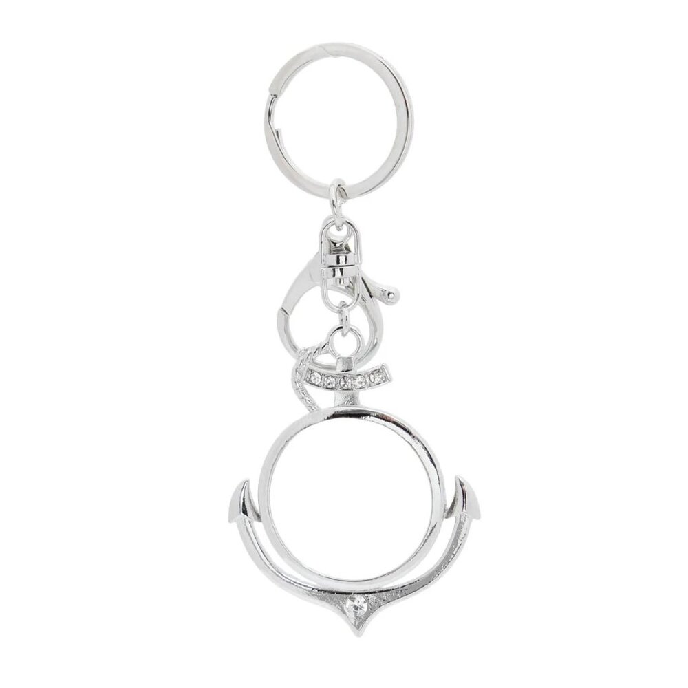 Anchor Magnifying Glass Keychain Key Ring